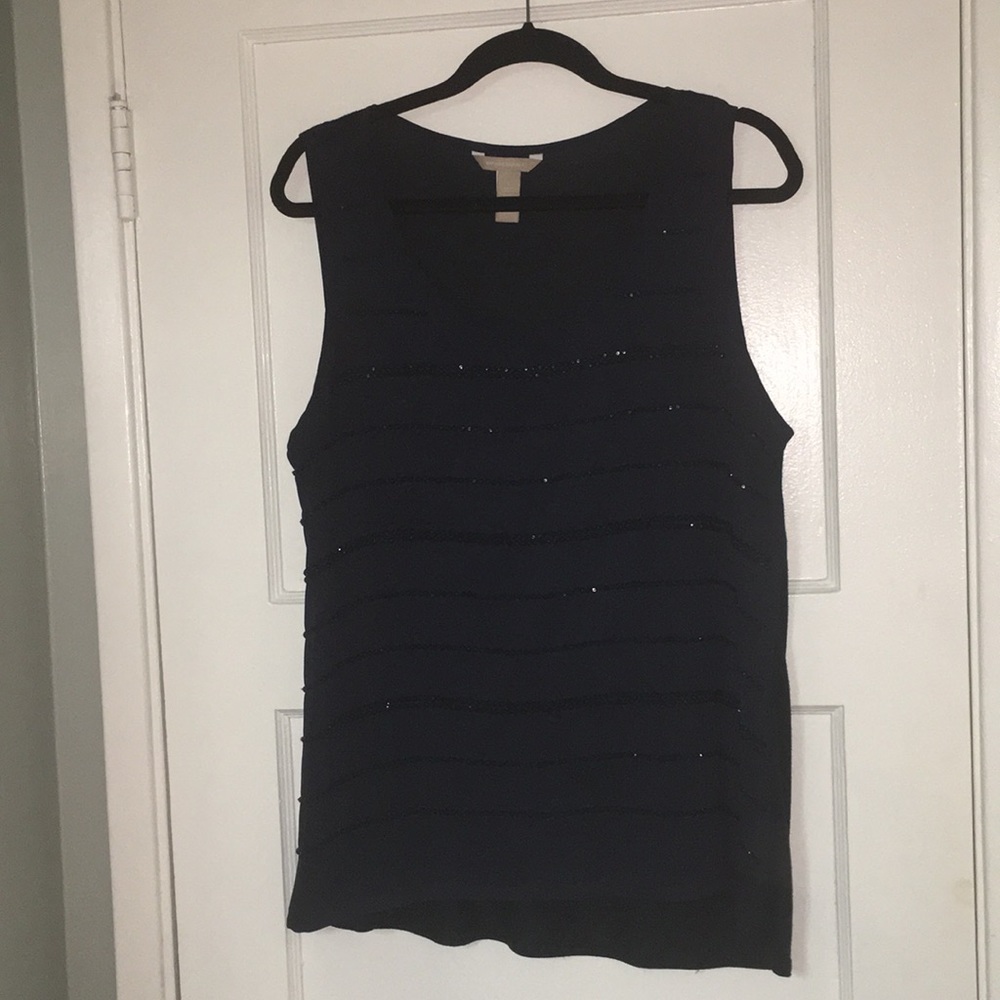 Banana Republic navy blue beaded t-shirt